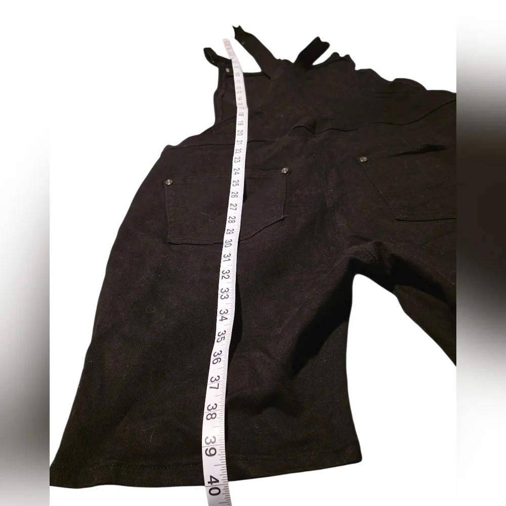 Boohooman Black Denim Overalls Size M - Picture 3 of 4